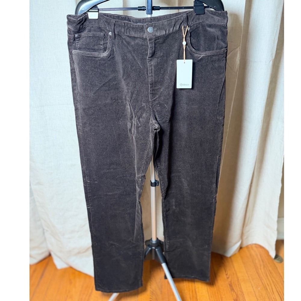 Quince Men's Organic Stretch Corduroy 5 Pocket Pants 40x34 Espresso Straight NWT